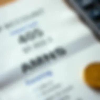 Close-up of a bank account statement