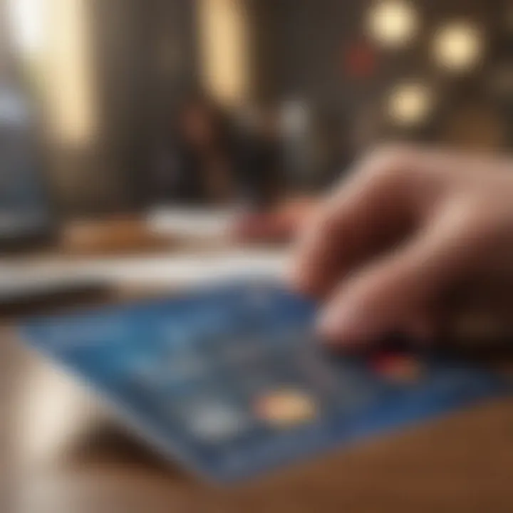 A person analyzing financial statements with the Chase Advantage Credit Card in hand.