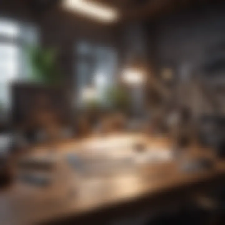 A vibrant workspace filled with entrepreneurial tools and resources