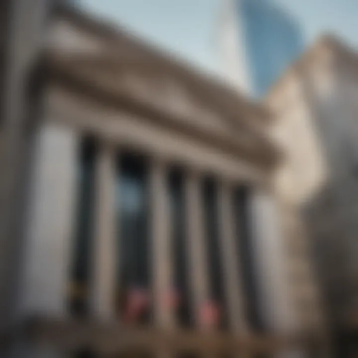 Exterior view of the New York Stock Exchange building showcasing its architectural grandeur