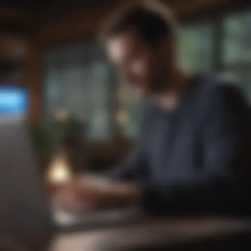 A user checking their PayPal account balance on a laptop