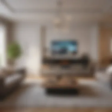 Integrated Smart Living Room A sleek living room integrated with various smart devices