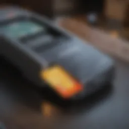Illustration of a credit card scanner in use