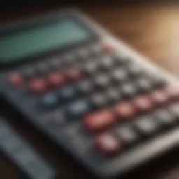 Calculator displaying loan payment figures