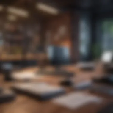 Efficient Workspace for Financial Management An organized workspace for bookkeeping tasks