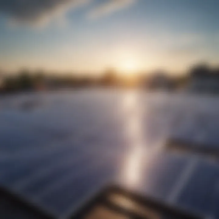 Solar panels absorbing sunlight on a roof